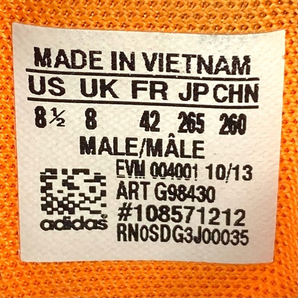 ADIDAS HIGH TOP GRAY WHITE AND ORANGE SNEAKERS MEN’S SIZE 8.5 - Picture 11 of 11